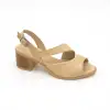 4611 BLL Hakiki Deri Bayan Sandalet Bej