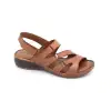 032 İZZ Hakiki Deri Bayan Sandalet Taba