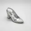 779 EMN Abiye Bayan Ayakkabı Gümüş Ayna 8cm