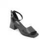 454 BLL Hakiki Deri Bayan Sandalet Siyah