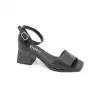 454 BLL Hakiki Deri Bayan Sandalet Siyah