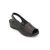 435 İZZ Hakiki Deri Bayan Sandalet Siyah