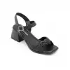 19001 PKR Hakiki Deri Bayan Sandalet Siyah
