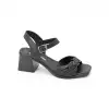 19001 PKR Hakiki Deri Bayan Sandalet Siyah
