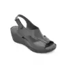 1240 HSN Hakiki Deri Bayan Sandalet Siyah