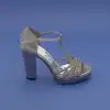 4753 Abiye Bayan Ayakkabı Platin 11,5 cm