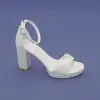 010 BNO Bantlı Bayan Ayakkabı 10 cm Sedef