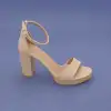 010 BNO Bantlı Bayan Ayakkabı 10 cm Ten
