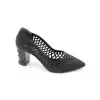 2110 YLR Taşlı Bayan Ayakkabı 7 cm Siyah