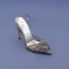 OZR Şeffaf Bayan Abiye Ayakkabı 11,5 cm Platin