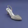 OZR 5547 Şeffaf Bayan Abiye Ayakkabı 8 cm Gümüş