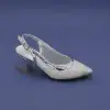 145 HLO Abiye Bayan Ayakkabı Gümüş 6 cm
