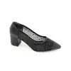 265 HLO Taşlı Bayan Ayakkabı 6 cm Siyah