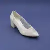 265 HLO Taşlı Bayan Ayakkabı 6 cm Sedef