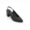 876 PYZ Hakiki Deri Klasik Bayan Ayakkabı Siyah
