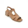 1009 YVZ Hakiki Deri Bayan Sandalet Taba