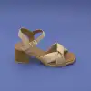 BLL 478 Hakiki Deri Bayan Sandalet 6 cm Bej