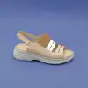 EKN 326 Hakiki Deri Bayan Sandalet Bej