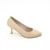PYZ 0118 Hakiki Deri 7 cm Topuklu Stiletto Bej