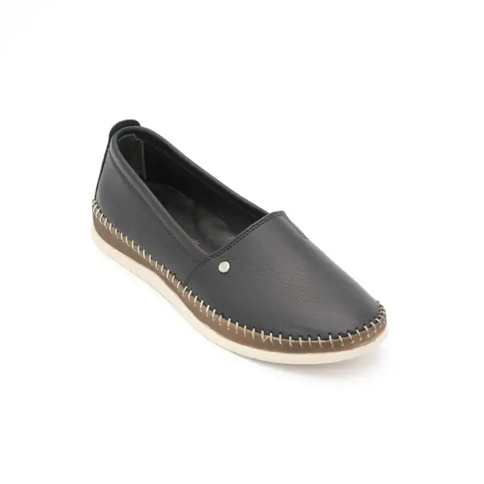 001 ARX Hakiki Deri Bayan Ayakkabı Siyah