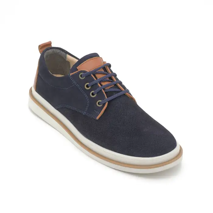 0213 FTF Hakiki Deri Erkek Ayakkabı Lacivert Nubuk