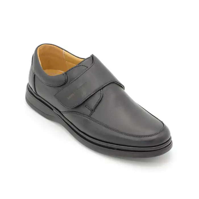 034 Metin Hakiki Deri Erkek Comfort Ayakkabı Siyah