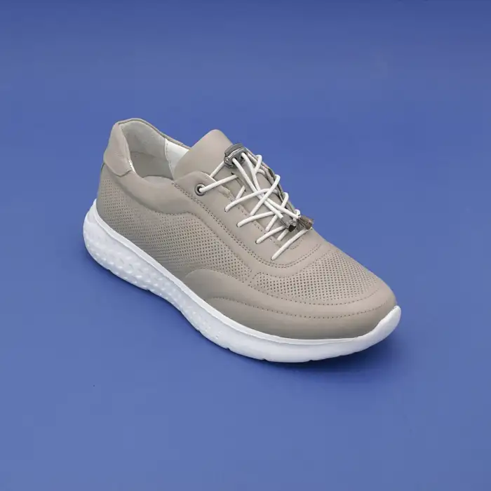 111 YVZ Hakiki Deri Bayan Ayakkabı Taş