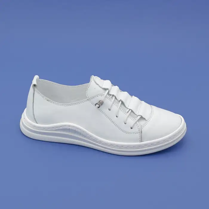 117-2 JFL Hakiki Deri Bayan Ayakkabı Beyaz