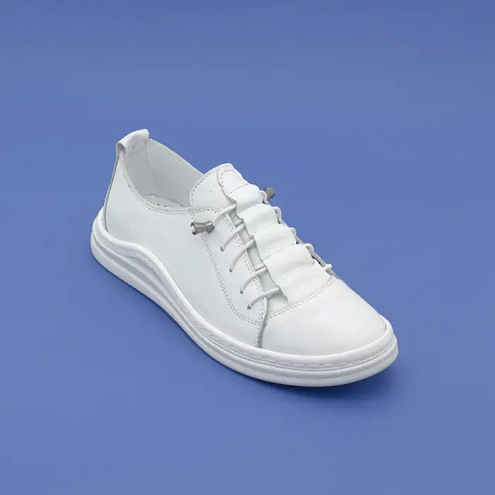 117-2 JFL Hakiki Deri Bayan Ayakkabı Beyaz