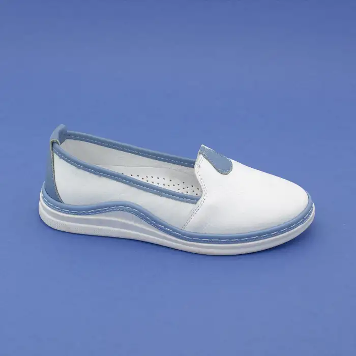 126-2 JFL Hakiki Deri Bayan Ayakkabı Beyaz