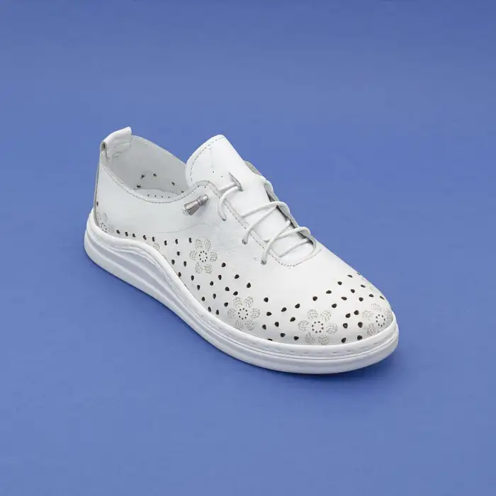 1278 JFL Hakiki Deri Bayan Ayakkabı Beyaz