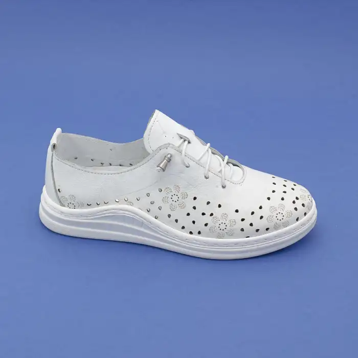 1278 JFL Hakiki Deri Bayan Ayakkabı Beyaz