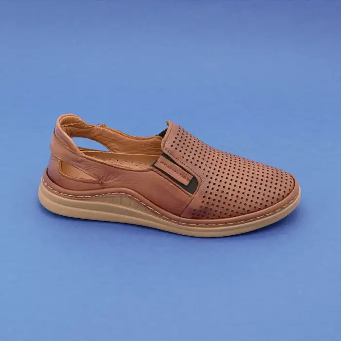 153 JFL Hakiki Deri Bayan Ayakkabı Taba