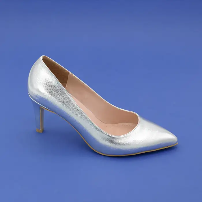 170 BNO Klasik Bayan Ayakkabı Stiletto 7 cm Gümüş
