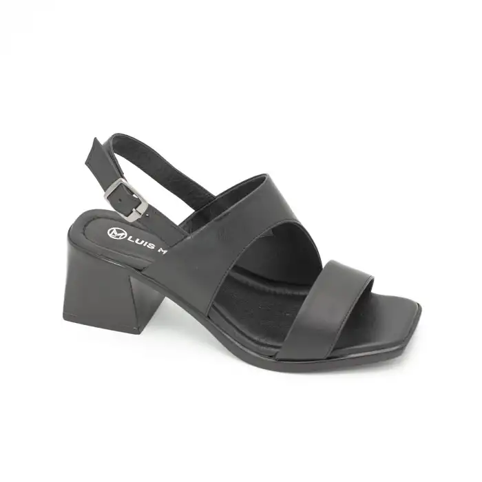 19004 PKR Hakiki Deri Bayan Sandalet Siyah