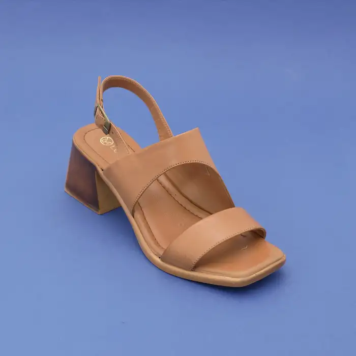19004 PKR Hakiki Deri Bayan Sandalet Taba