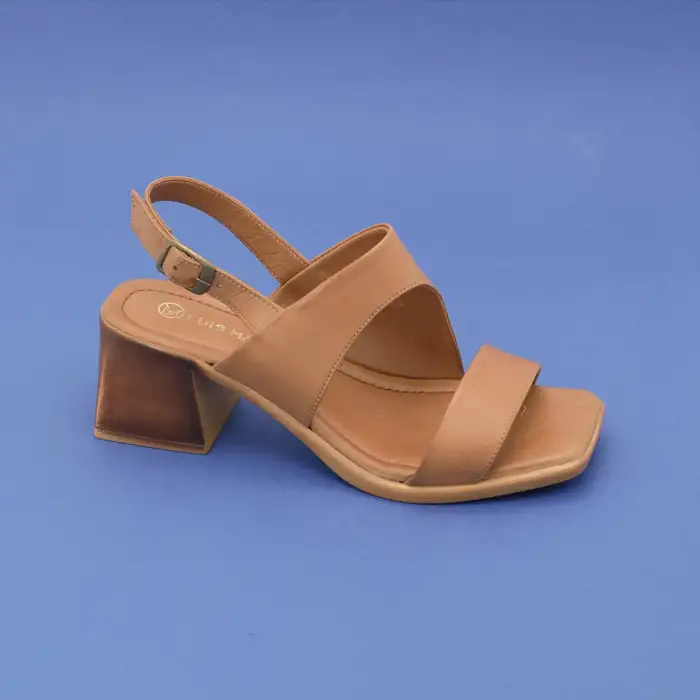 19004 PKR Hakiki Deri Bayan Sandalet Taba
