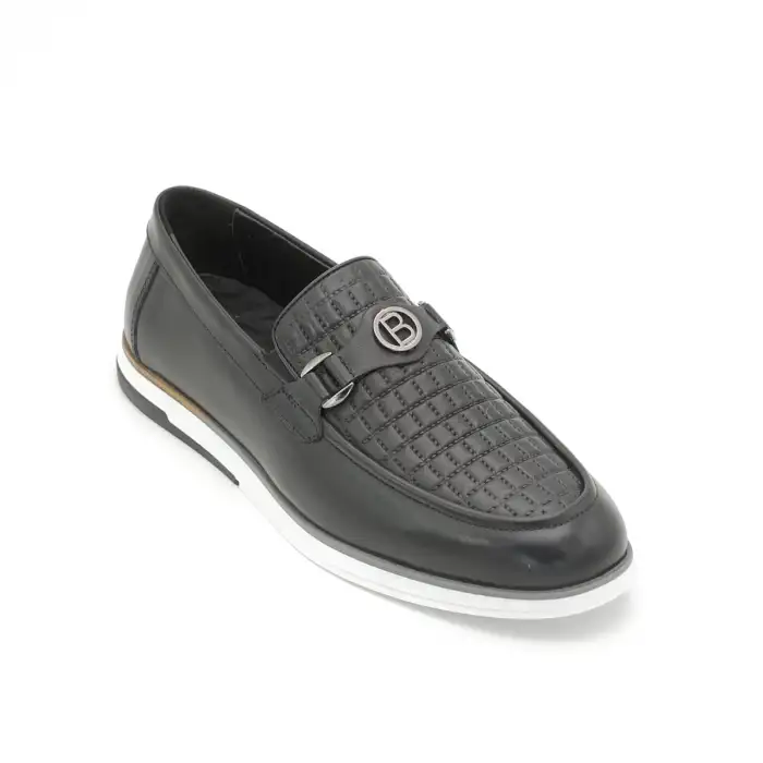 2001 KNG Hakiki Deri Erkek Ayakkabı Siyah