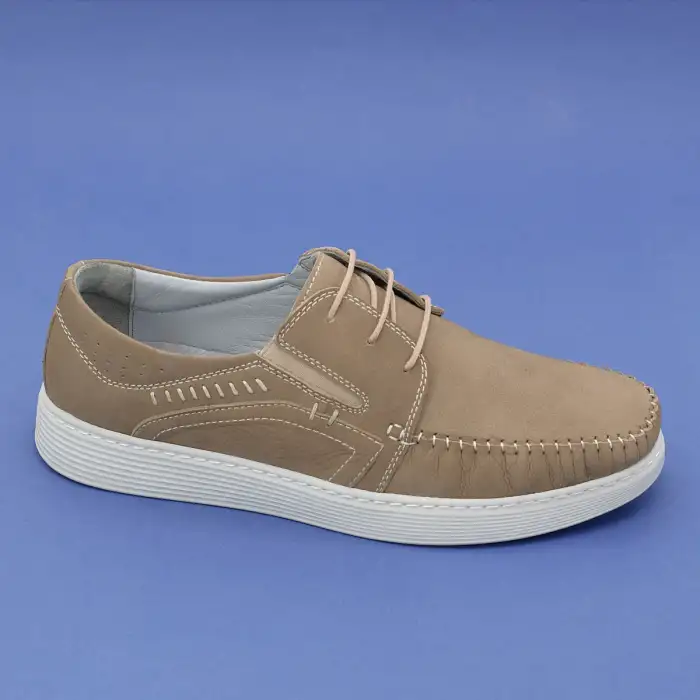 2066 BRO Erkek Hakiki Deri Ayakkabı Kum Nubuk