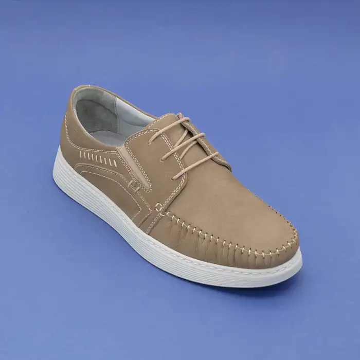 2066 BRO Erkek Hakiki Deri Ayakkabı Kum Nubuk