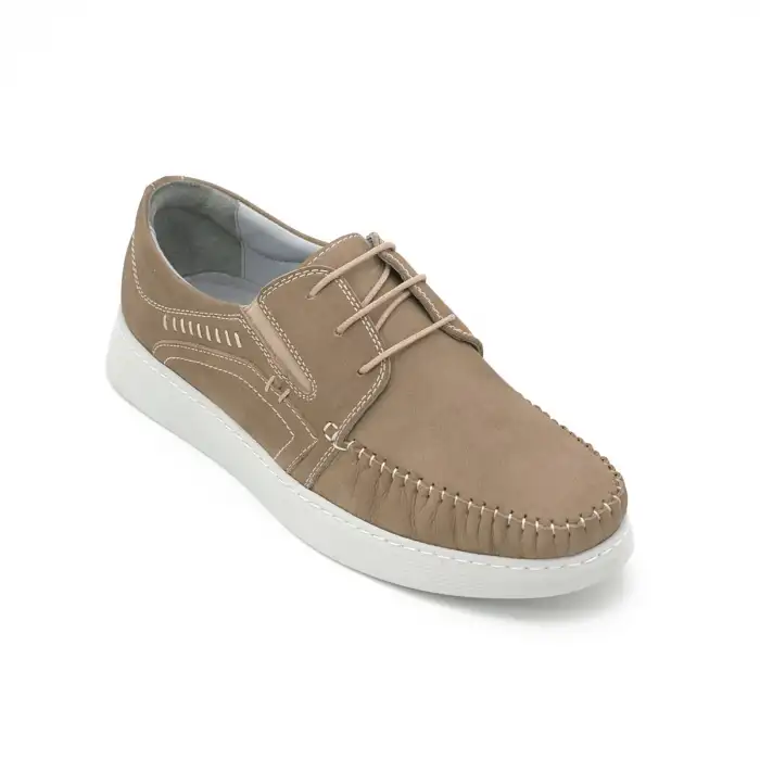 2066 BRO Erkek Hakiki Deri Ayakkabı Kum Nubuk