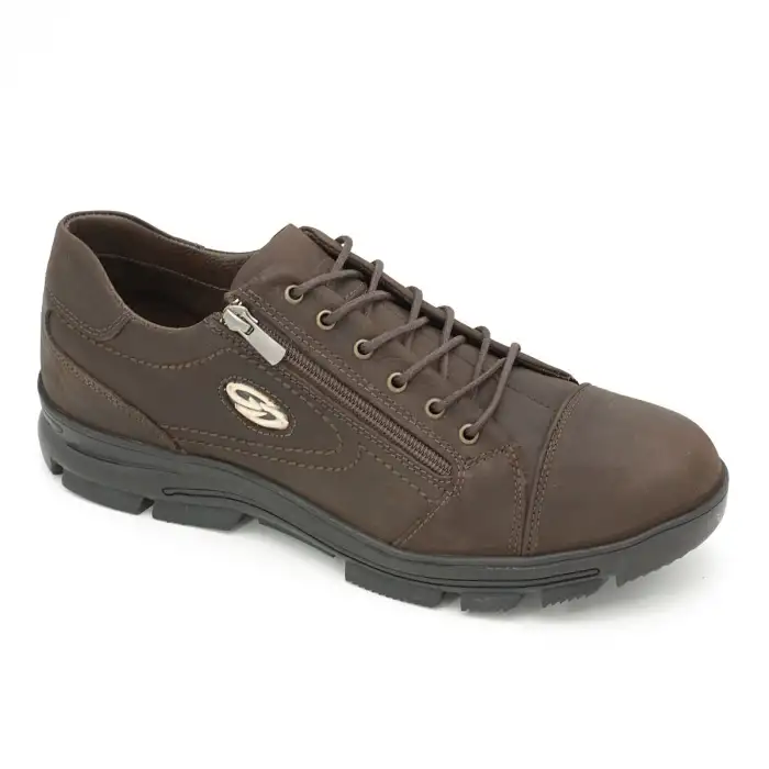 210 Pepita Kışlık Fermuarlı Erkek Ayakkabı Kahve
