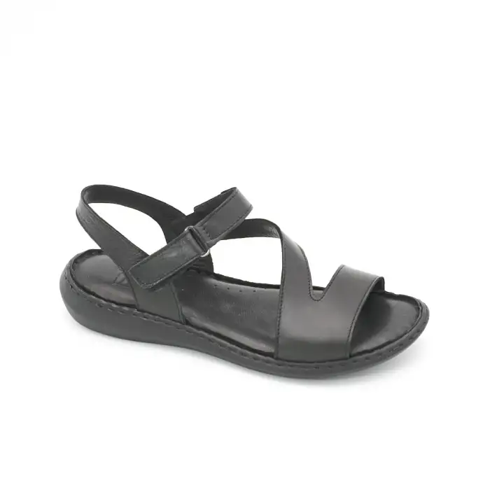 216 EKN Hakiki Deri Bayan Sandalet Siyah