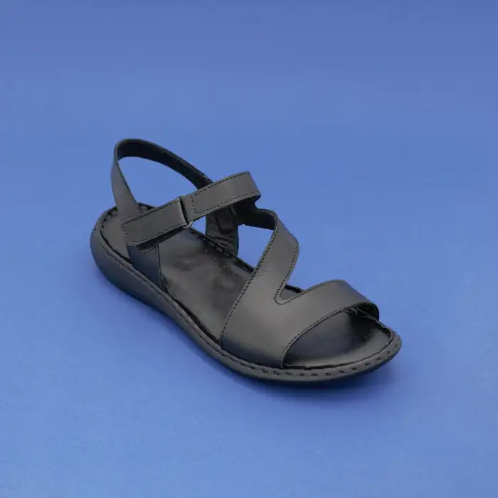 216 EKN Hakiki Deri Bayan Sandalet Siyah