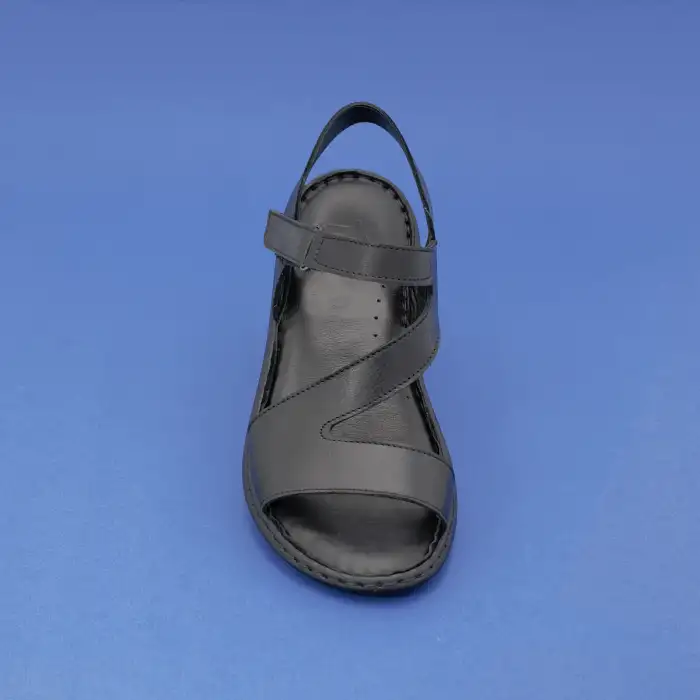 216 EKN Hakiki Deri Bayan Sandalet Siyah