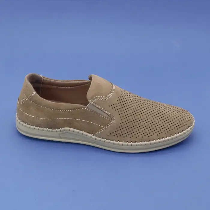 218 RVN Hakiki Deri Erkek Ayakkabı Kum Nubuk