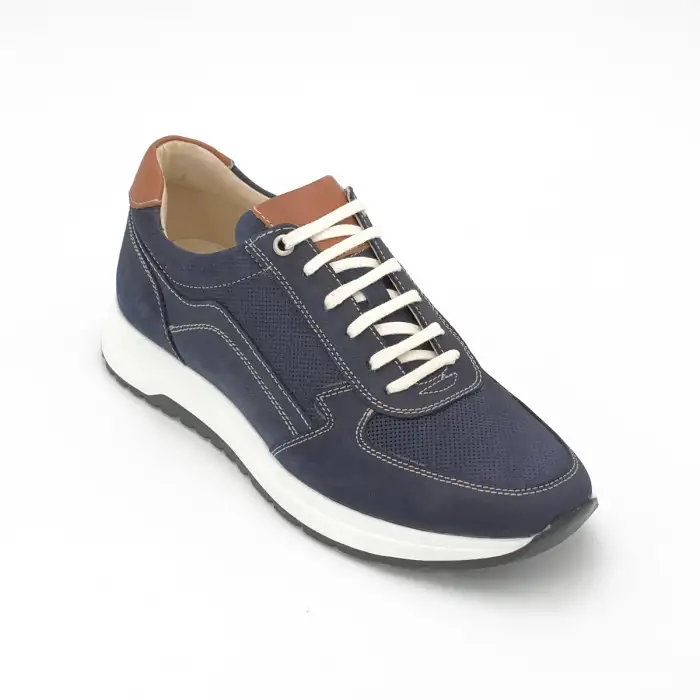 2213 FTF Hakiki Deri Erkek Ayakkabı Lacivert Nubuk