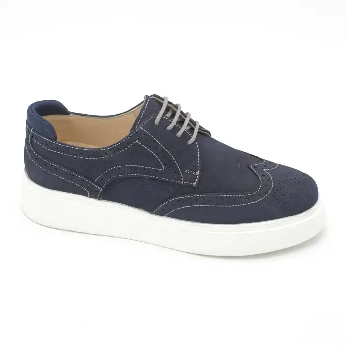 229 FTF Hakiki Deri Erkek Ayakkabı Lacivert Nubuk