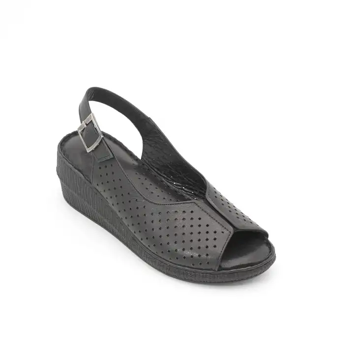 250 EKN Hakiki Deri Bayan Sandalet Siyah