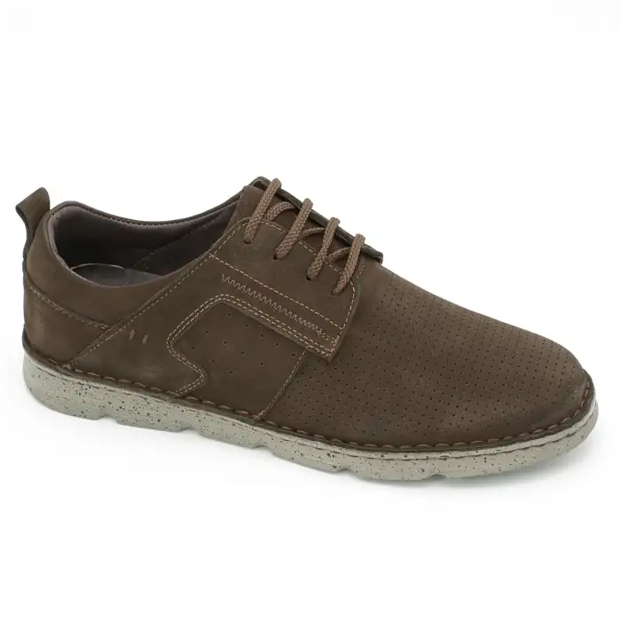 2835 FTF Hakiki Deri Erkek Ayakkabı Kahve Nubuk